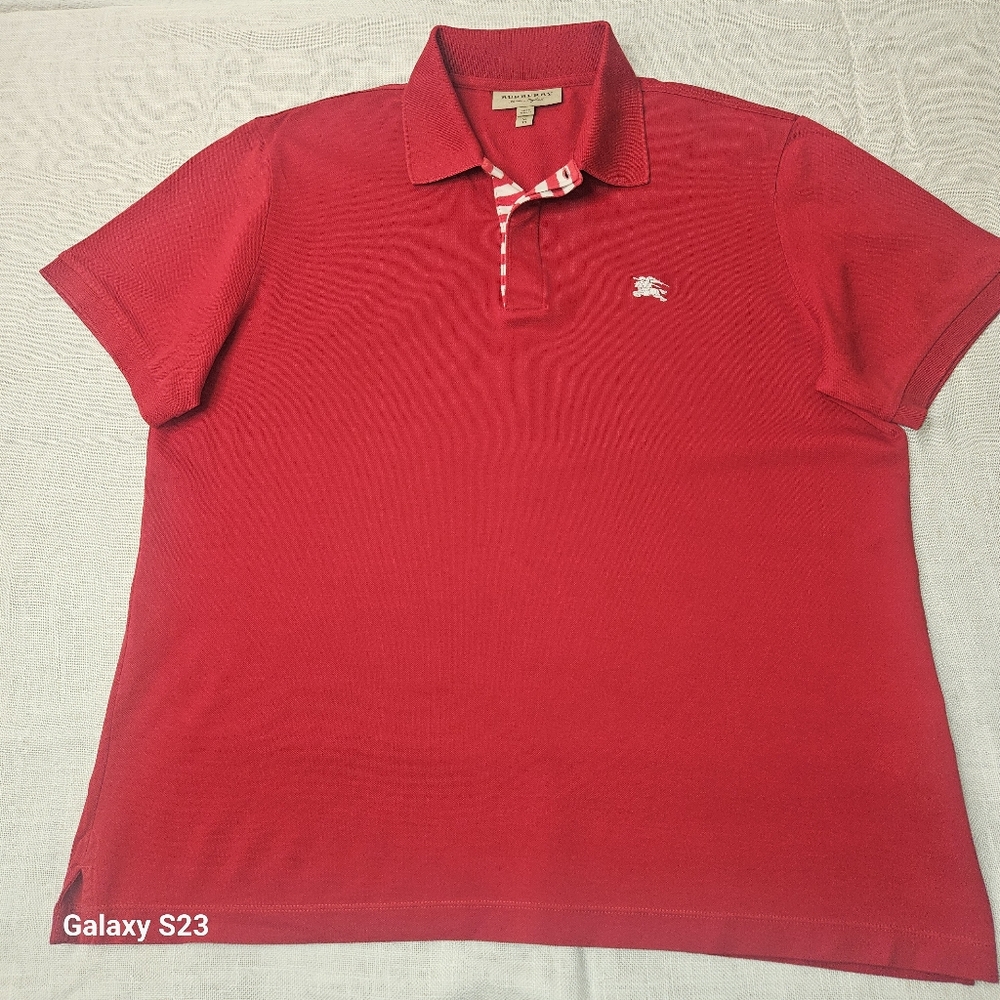 Burberry Vibrant Red Polo Shirt for Men